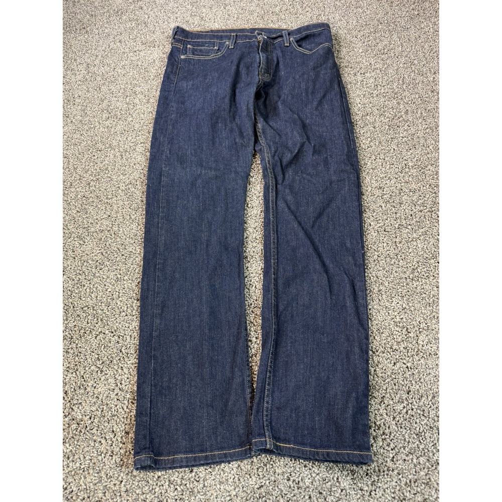 Levis 513 Slim Straight Jeans Men's Size 33X32 Blue Dark Wash